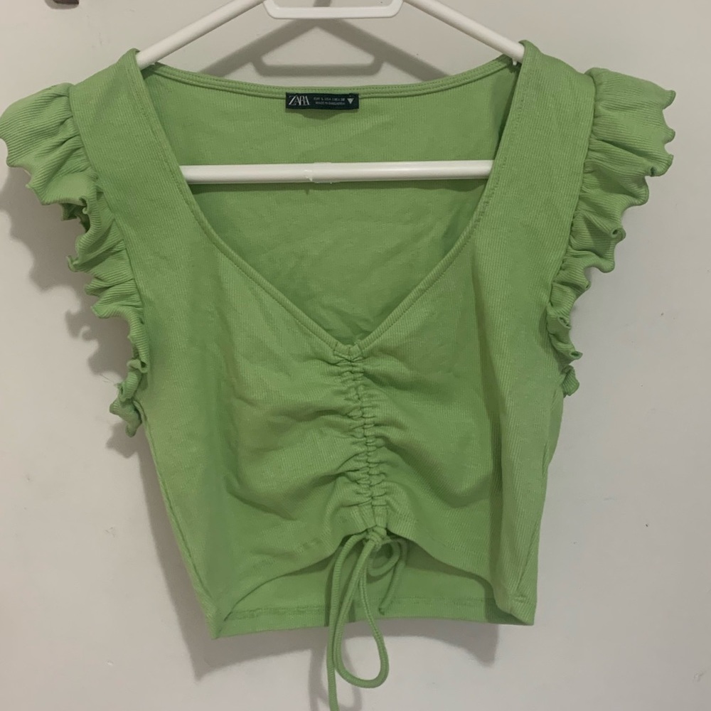 Zara green crop top